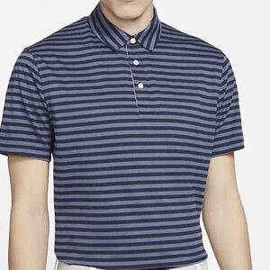 Nike Dri-FIT Player Men's Striped Short-Sleeved Blue Golf Polo Size XL